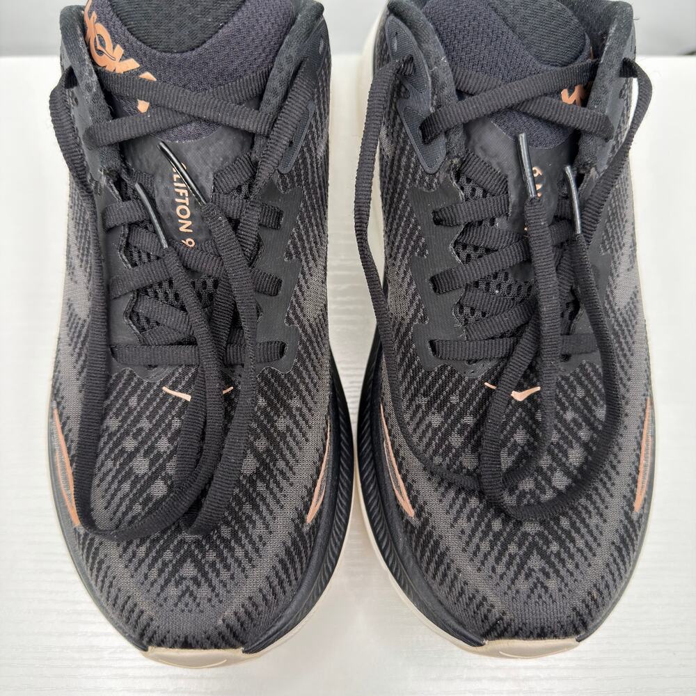 Hoka One One Clifton 9 Women's Size 8 B Black Rose Gold Running Shoes Sneakers - Picture 13 of 16